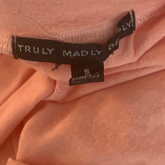 Truly Madly Deeply Peach Round Neck Oversized Tee - Picture 7 of 7